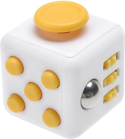 Happy Trendz® Fidget Cube Wit & Geel | Duo Kleuren | Premium Quality | Kleine Cadeautjes | Kado | Friemelkubus | Anti Stress Speelgoed 6 Jaar | Sensorisch | Montessori | Speelgoed Jongens & Meisjes |