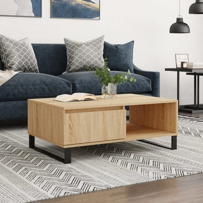vidaXL - Salontafel - 90x60x35 - cm - bewerkt - hout - sonoma - eikenkleurig