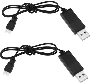 Dailygoody - USB-oplaadkabel - 2 stuks - Compact en lichtgewicht - Zwart - Geschikt voor Hubsan drones - 50 cm oplaadkabel voor gemak