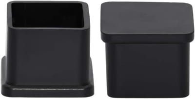 8x Vierkante Stoelpootdoppen PVC - Zwarte Vloerbeschermers voor Tafels en Stoelen 25x25mm