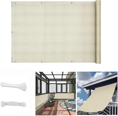 Balkonscherm - Privacy Scherm - Buitenruimte Afschermen - Weerbestendig Polyester - 90 x 300 cm - Ondoorzichtig