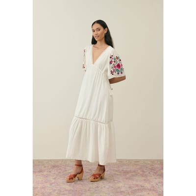 Louise Misha Dress Balina Cream Maat: 44 | Maxi Jurken Outlet | Dames | Wit