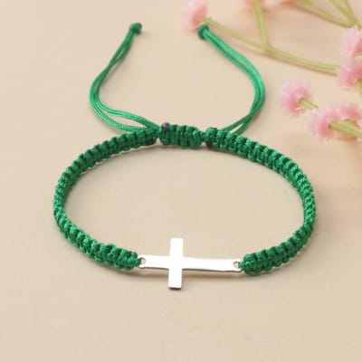 VANDAAG VERZONDEN - Armband - Kruis - Christelijk - Handmade - Groen