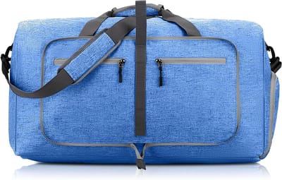 Vouwbare Reistas van 60L met Schoencompartiment voor Sport, Vakantie en Gym - Ruim en Elegant in Blauw