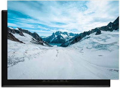 KitchenArt - Frozen Peaks – Inductie Beschermer - 83x51.5 cm - Kookplaat Beschermer - Luxe Afdekplaat Inductieplaat - Anti-slip & Oprolbaar - Beschermmat Inductiekookplaat
