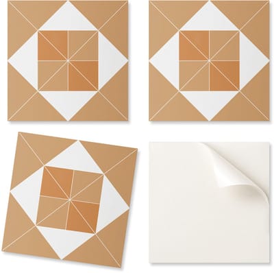 Bedrukte vinyl wandtegels voor de eetkamer, geometrisch patroon in verschillende tinten, 20x20x20 cm