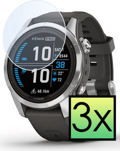 Screenprotector - 3 Stuks - Geschikt voor Garmin Fenix 7S Pro - Extra Sterk - Tempered Glass - Gehard Glas - Beschermglas Screen Cover - Bescherm Protector voor Smartwatch