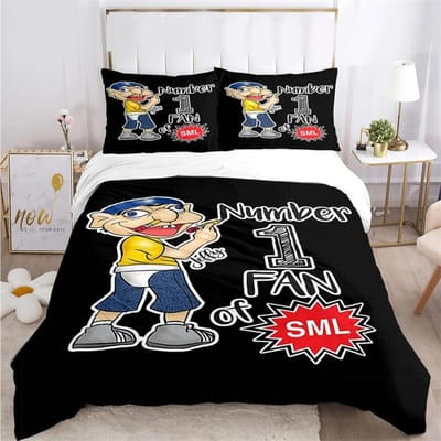 3D Print Cartoon Sml Jeffy Beddengoed Collectie Dekbedovertrek Dekbed Bed Collectie Dekbedovertrek Kussensloop King Queen Twin Maat Jongens Meisje Volwassene AU King(245x210cm)