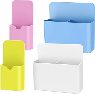 Set van 4 magnetische penhouders voor metalen oppervlakken, met 2 grote en 2 kleine houders in verschillende kleuren