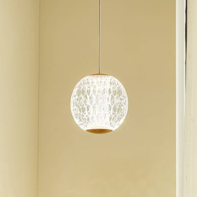 Lucande hanglamp Ismenia, 1-lamp, messing, acryl