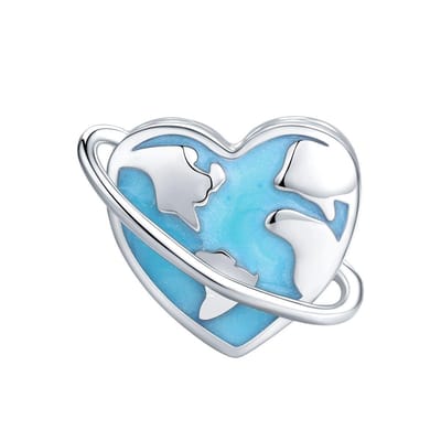 Hart bescherm de wereld bedel | guard the earth bead | Zilverana | geschikt voor alle bekende merken | 925 zilver | moederdag