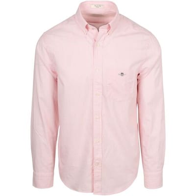 Gant Poplin Banker Overhemd Streep Roze - Maat M - Heren - Overhemden Casual