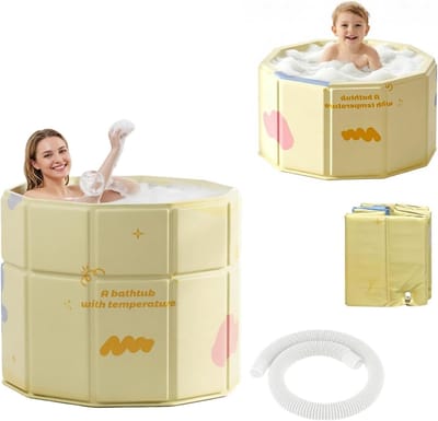 SnelShoppen - Opvouwbare Badkuip voor Volwassenen - IJsbad en Heet Water - 70 cm - Ideaal voor Kleine Badkamers, Senioren en Kinderen - Perfect voor F