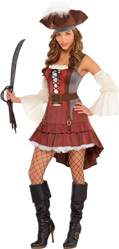Piratendame Paula Castaway Pirate dameskostuum maat M/L
