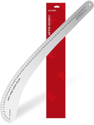 Professionele 61cm Pasvorm Schneiderliniaal - Frans Gebogen Meetinstrument voor Patroon Ontwerp en Naaien