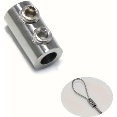 1 stuks roestvrijstalen draadkabelklemmen, dubbel gat metalen koperen klemmen, bevestigingsaccessoires voor touwstroppen, duurzaam staalmateriaal 1pc