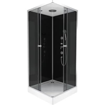 Aurlane Douchecabine Black 2 - Vierkant - 90x90x230cm - Zilver