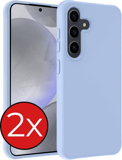 Hoesje - 2 Stuks - Geschikt voor Samsung Galaxy S24 - Sterk & Shockproof - Telefoonhoes - Back Cover - Case Siliconen - Telefoon Hoes - Lichtblauw