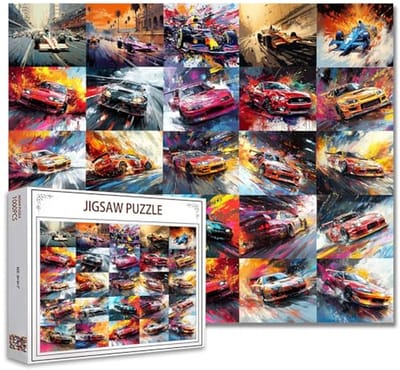 Puzzel van 1000 Stukken - Luxe Sportwagen met Kleurrijke Graffiti voor Volwassenen en Kinderen