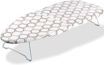 Tafel Strijkplank - Compact en Inklapbaar met Metalen Onderstel en Katoenen Overtrek