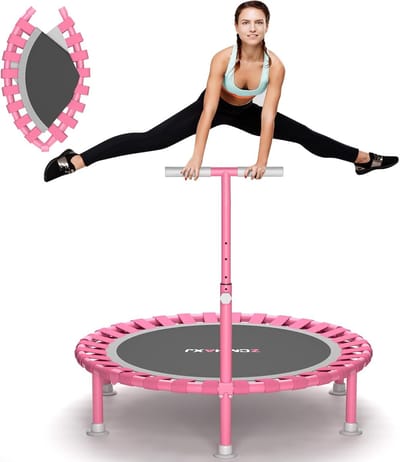 Mini Trampoline Volwassenen 100cm - Indoor Fitness Trampoline - 40kg - Aerobic Springen - Balans & Coördinatie - Thuis Sporten - 30 Elastische Banden