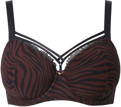 TruYou - Dames - TruYou beugelbeha zachte cups dierenprint - Chocolade - Maat 90B