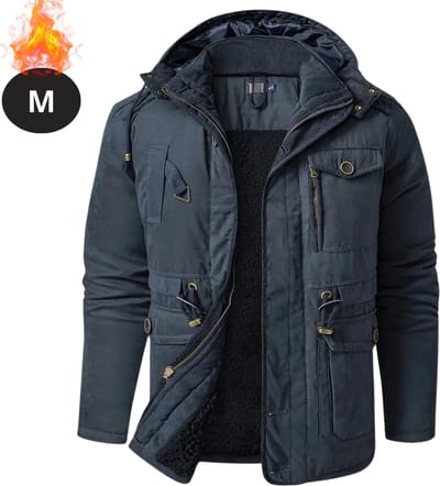 Livano Winterjas - Parka - Heren - Winter - Jas - Volwassen - Stijlvol - Met Capuchon - Blauw - M