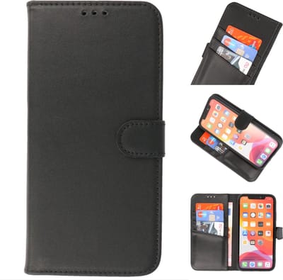 Giuliano - iPhone 11 Pro Hoesje - Lederen BookCase Telefoonhoesje - Zwart