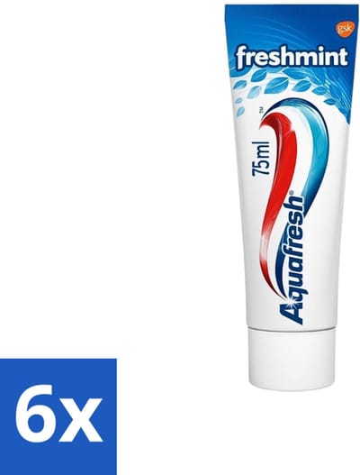 Aquafresh Tandpasta Freshmint Frisse Adem 75 ml - Voordeelverpakking - 6 stuks