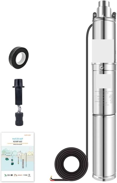 Zonne waterpomp - Dompelpomp bronwater - Landbouw tuin - Ingesloten controller - 10x10x10 mm - Zwart