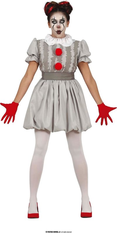Niet Zo Vrolijke Grijze Scary Clown - Vrouw