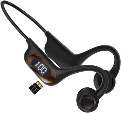SNJY® Bone Conduction Headphone - Sporthoofdtelefoon Draadloos - Sport Oordopjes - Hardloop Oortjes - Zwart