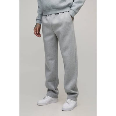 Tall Straight Fit Scuba Trousers | Grey Marl | Size Small