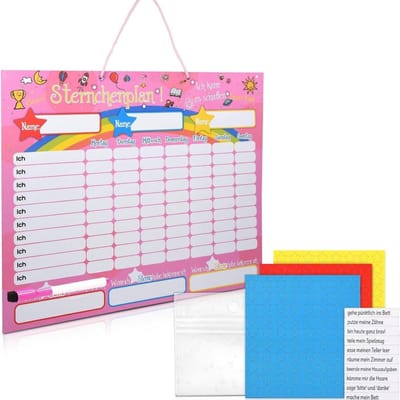 Famanu - Magnetisch beloningsbord – Taakplanner met sterren en activiteiten – Duits – Voor kinderen