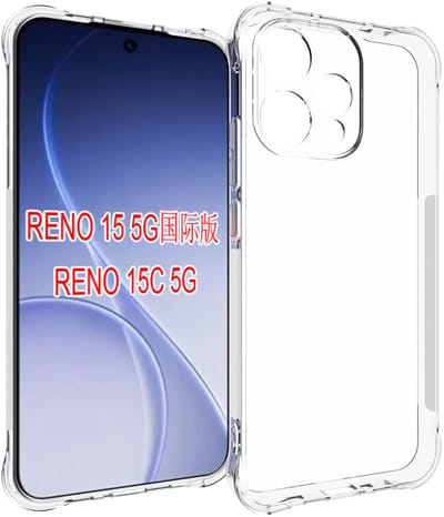 MobyDefend Hoesje - Geschikt voor Oppo Reno15 - Transparante Shockproof TPU Backcover - Verstevigde Hoeken - Volledig Doorzichtig