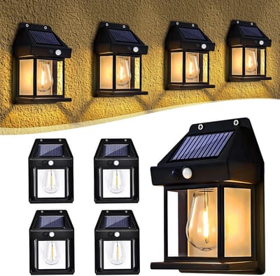 Waterdichte Zonnelampen Set (4x) – Automatisch bij Beweging, 3 Lichtmodi, Energiezuinig Klasse A
