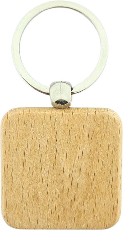 CombiCraft Blanco houten sleutelhanger vierkant 40x40mm - per 1 stuk