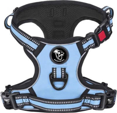 Frenkiez Reflective No Pull Comfort Harness Light Blue XL