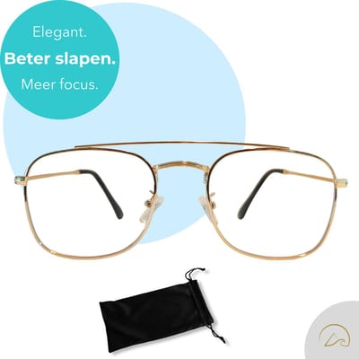 Altoura® Blauw Licht Bril - Zonder Sterkte - Goudkleurig - Computerbril - Geschikt voor dames/heren - Beeldschermbril - Blue Light Glasses