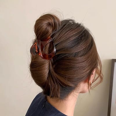 Vintage Kleine Klem Haarspeld voor Dames - Bruine Medium Clip van Plastic, Antislip Klem met Sterke Grip voor Dikke Haaraccessoires