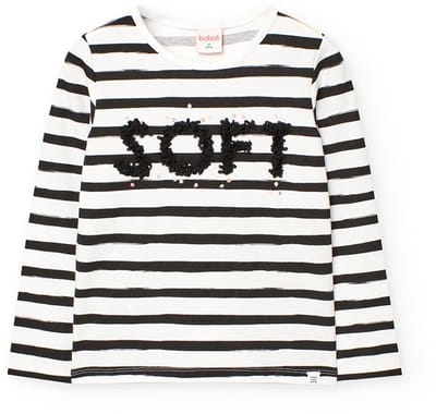 Boboli Knit Striped T-shirt Met Lange Mouwen Wit 10 Years Meisje