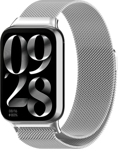 Strap-it Milanees bandje - Milanese band met magneetsluiting - geschikt voor Redmi Watch 4 / Redmi Watch 5 / Redmi Watch 6 / Xiaomi Smart Band 8 Pro / Xiaomi Smart Band 9 Pro / Xiaomi Smart Band 10 Pro - zilver