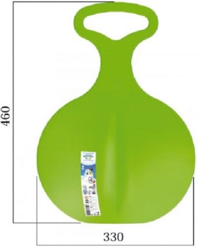 Kunststof Pannenkoek Slee - Sleetje - Groen - 33x46cm - Winterspeelgoed - Sleeën -Sneeuw - Schotel Slee - Glijmat - Slede -