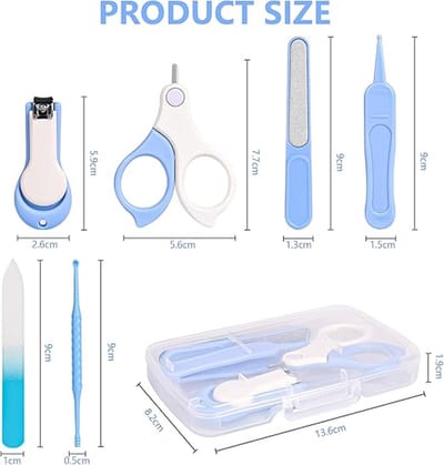 Baby Nail Kit, 6 stuks Baby Nail Care Tool, Baby Nail Care Set Manicure Set Inclusief Nagelknipper, Ronde Schaar, Earpick, Nagelvijl en Pincet voor Pasgeborenen, Baby Peuter Kinderen