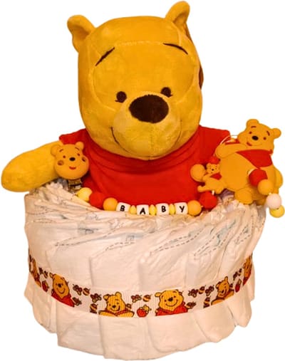 Pampertaart Winnie the Pooh met bijpassende tutkoord-set