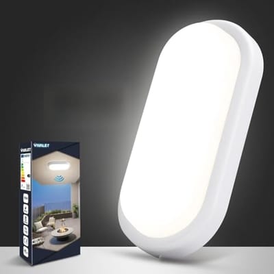 LED Wandlamp met Bewegingssensor voor Binnengebruik - 18W, 1800LM, Vochtbestendig, Ovaal Design