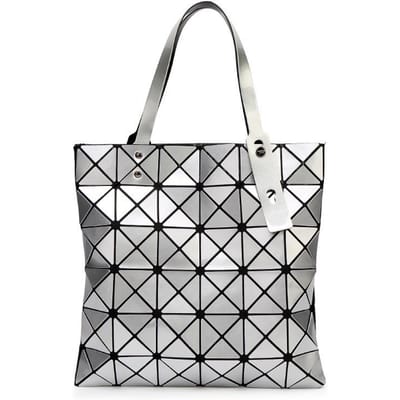 Mode Dames Tas Pailletten Geometrisch Ruitjespatroon Tas Mode Schoudertas Draagtas Japanse Laser Tas zilver