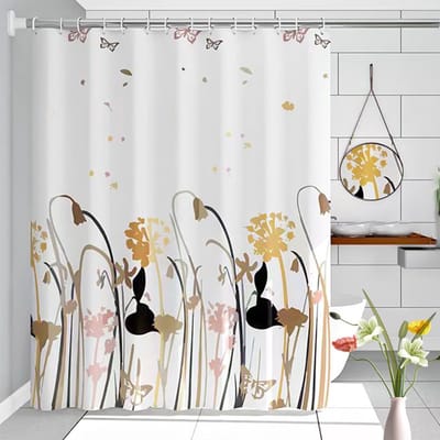 NTH products- Douchegordijn Waterdicht 100x200 cm - Anti Schimmel - Bloemen - Machinewasbaar - PEVA - Inclusief Haken - Badkamergordijn