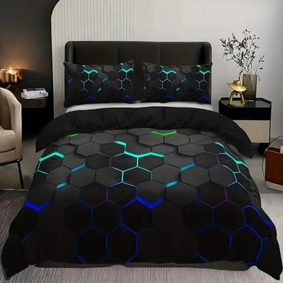 Kleurrijke Geometrie Dekbedovertrek Set Eenpersoons Tweepersoons Voor Kinderen Volwassenen Queen King Size Beddengoedset Met Kussensloop Voor Slaapkamer Us Twin173x218cm