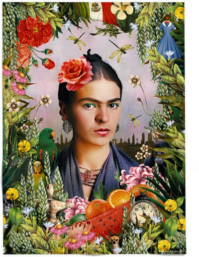 Lanzfeld Frida Kahlo - Poster Schilderij 50x70 cm - Zelfportret - Frida Kahlo - Koker